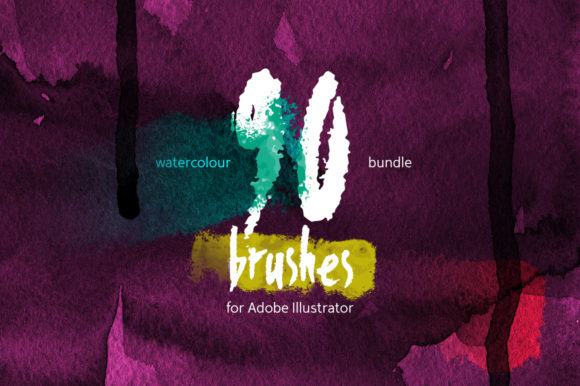 Download 90 Watercolor Brushes Bundle - Watercolor brushes Collection