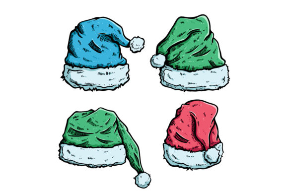 Download Colorful Hand Draw Christmas Hat - Hand draw christmas Collection