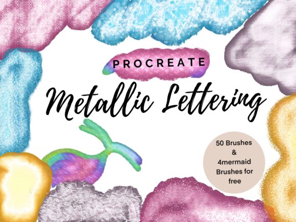 Download 50 Metallic Lettering for Procreate - Lettering for procreate Collection