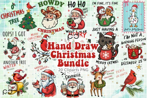 Download Cute Hand Draw Christmas Bundle Graphics - Premium Resources