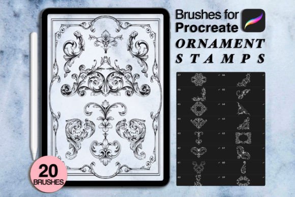 Download 20 Baroque Ornament Stamps - Ornament stamps Collection