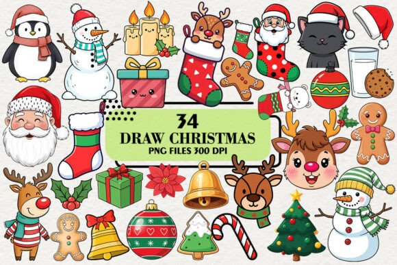 Download Cute Hand Draw Christmas Clipart - Premium Resources