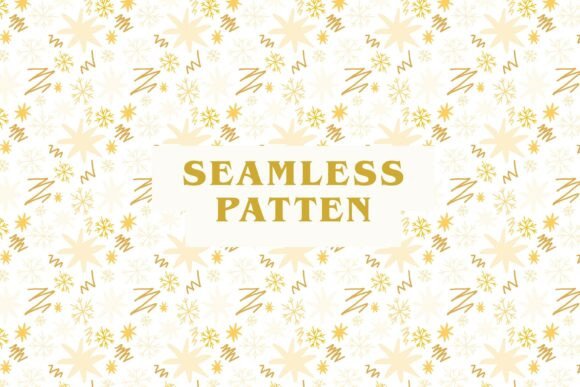 Download Golden Hand Draw Christmas Pattern - Premium Bundle