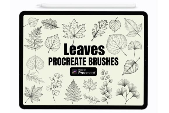 Download Leaves Procreate Stamps - Brushes - Leaves procreate Collection