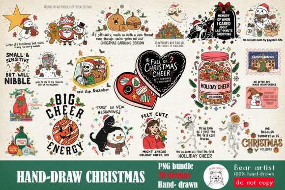 Download Hand-draw Christmas Sublimation Bundle - Premium Resources