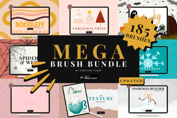 Download Mega Brush Bundle for Procreate - Premium Resources