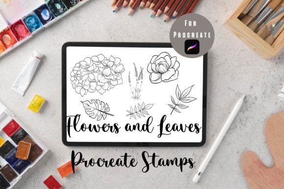 Download Flowers and Leaves Procreate Stamps - Leaves procreate Collection