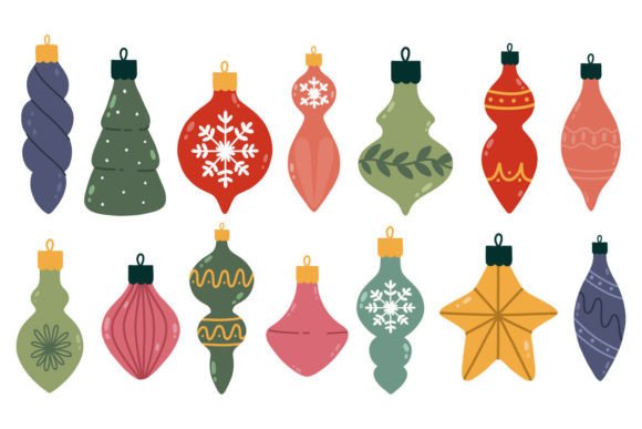 Download Set of Hand Draw Christmas Ornaments. - Hand draw christmas Collection